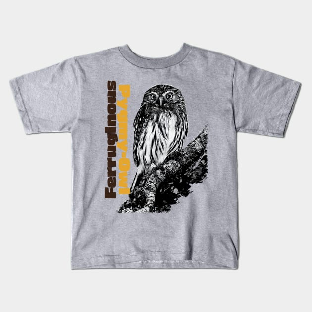 Ferruginous Pygmy-Owl Kids T-Shirt by Ripples of Time